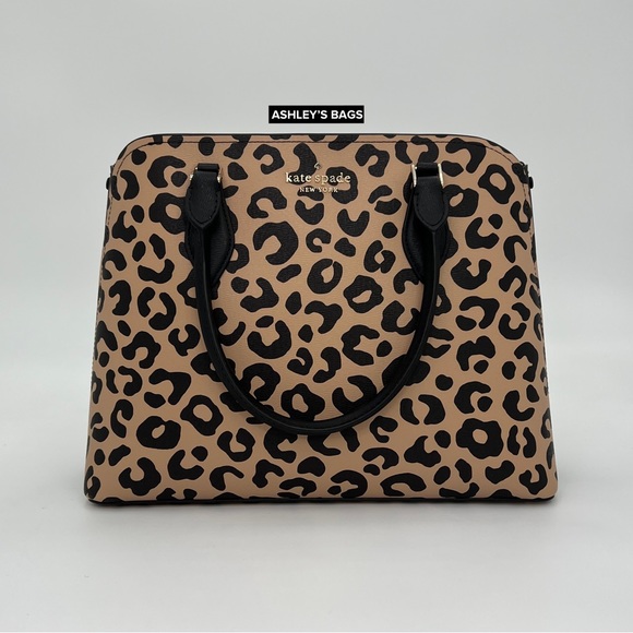 Kate Spade Darcy Leopard Cheetah Large Satchel Tote Crossbody - Picture 2 of 9